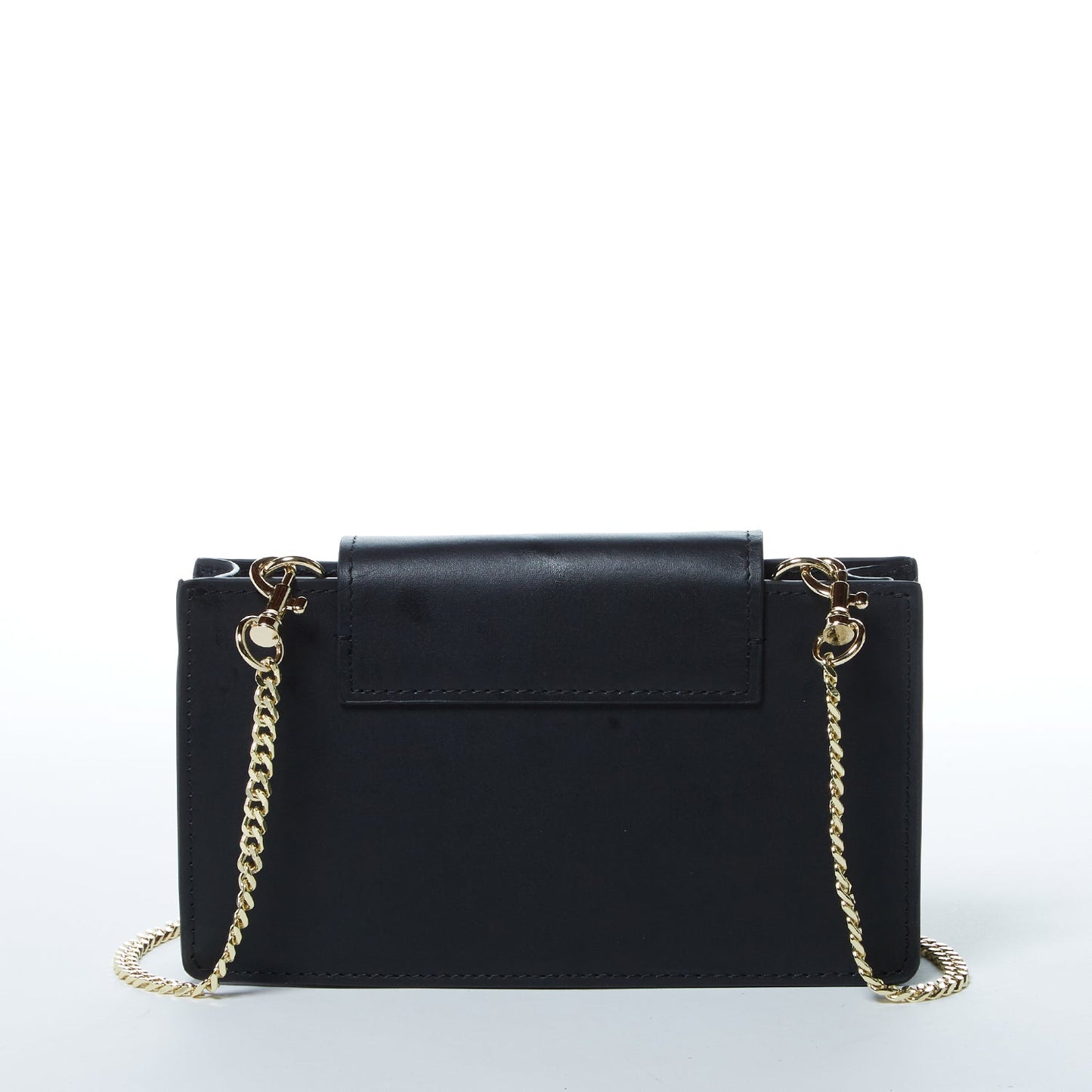 Mary Black Leopard Mini Leather Wristlet