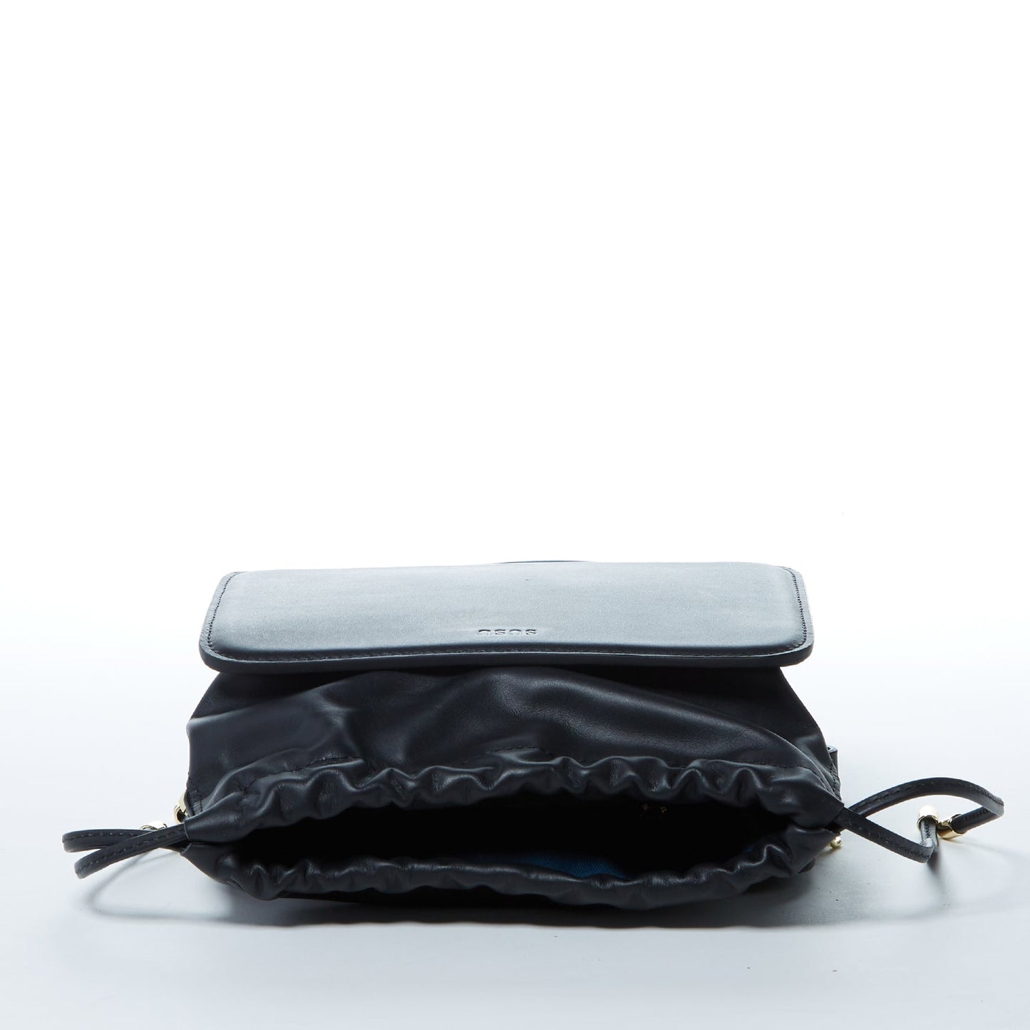Patricia Black Leather Drawstring Purse