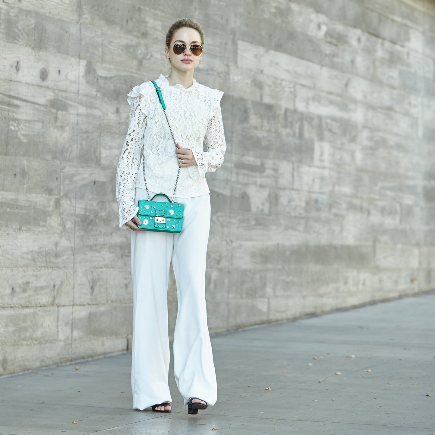 Hollywood Green Studded Purse