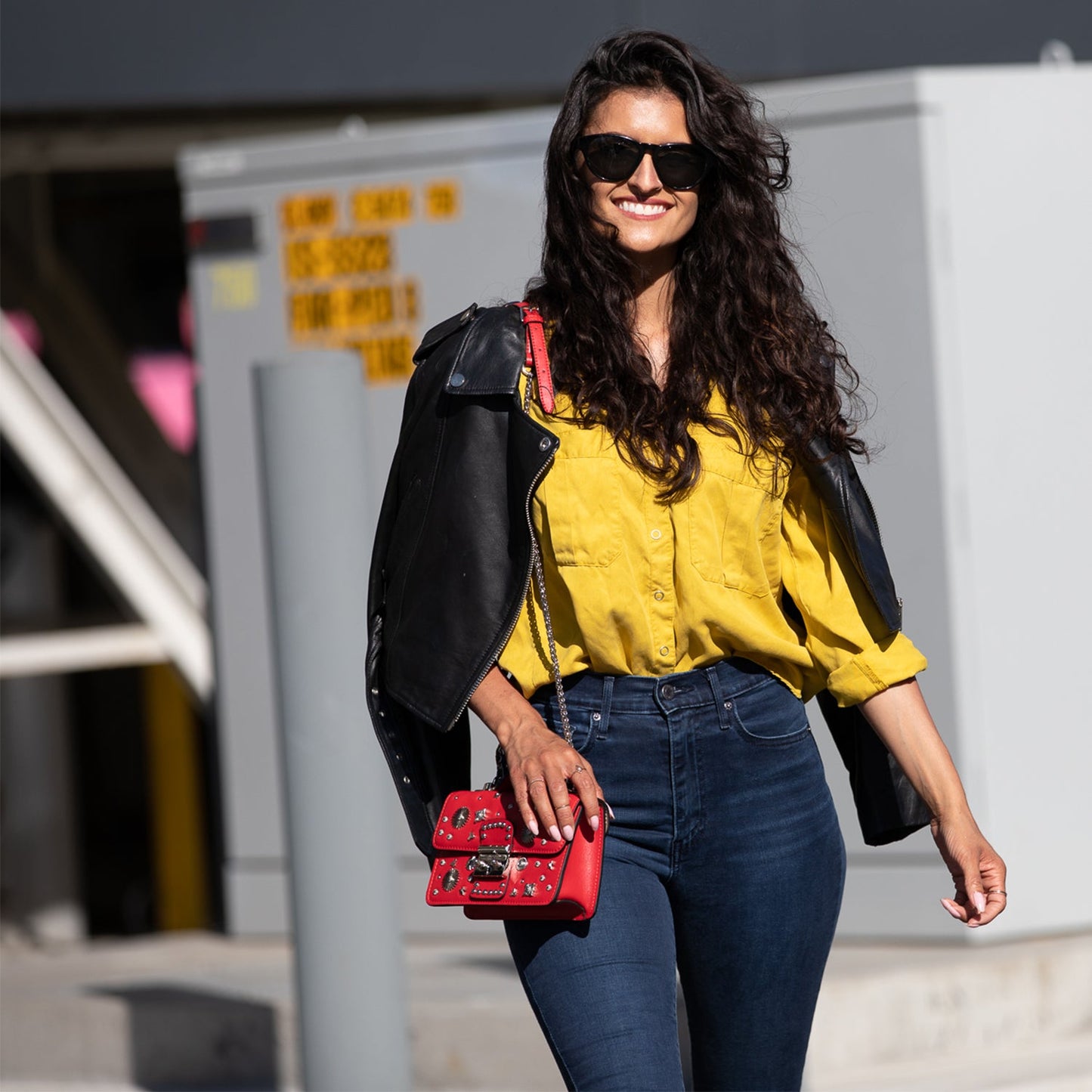 Hollywood Red Studded Crossbody