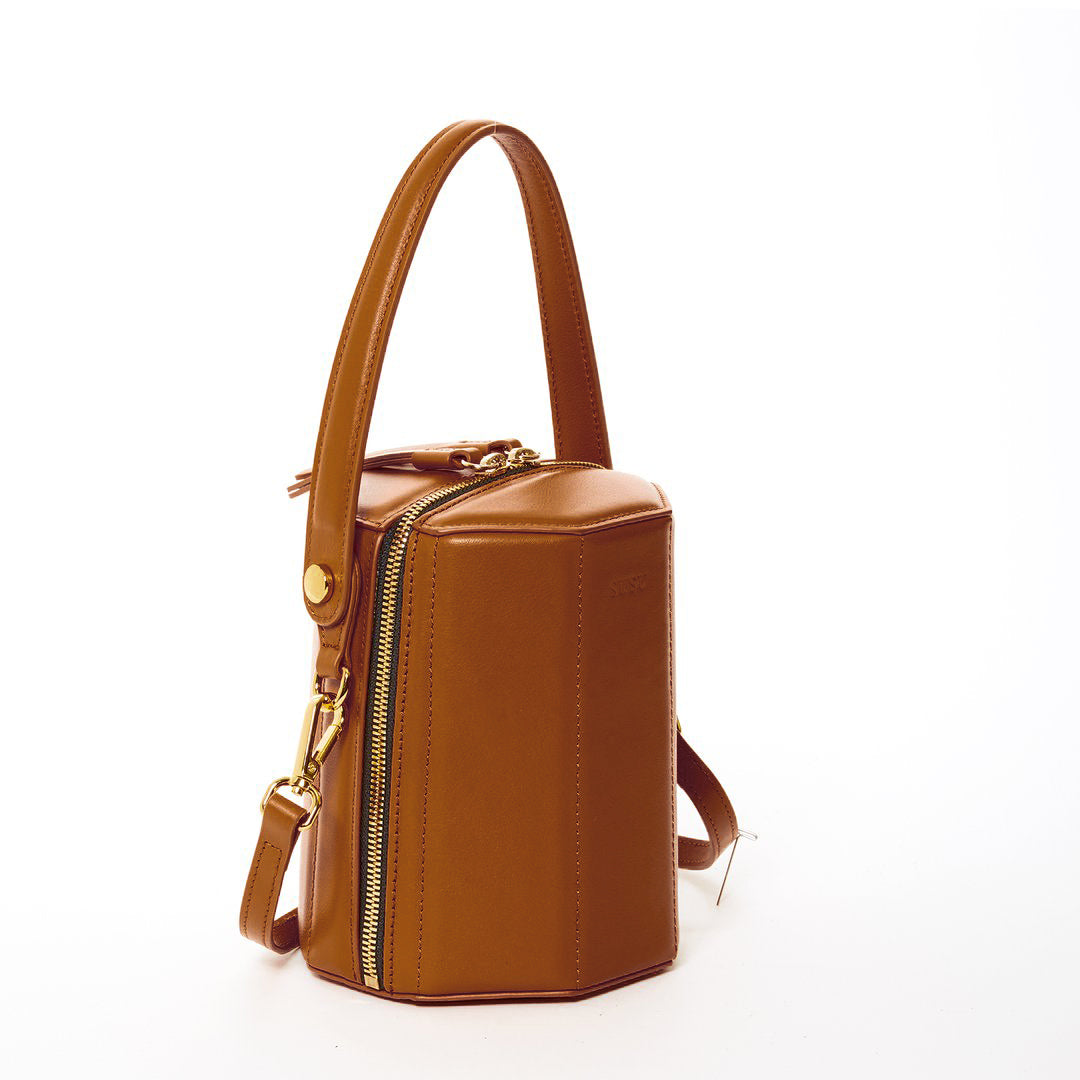 Harper Amber Leather Bucket Bag