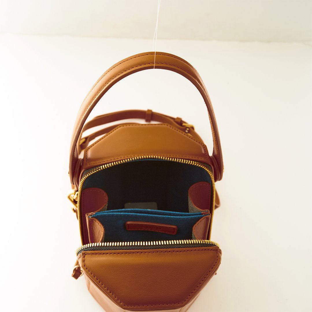Harper Amber Leather Bucket Bag