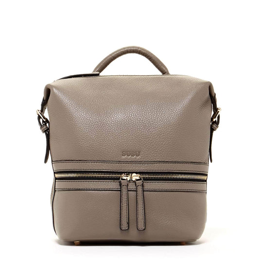 Ashley Gray Leather Backpack