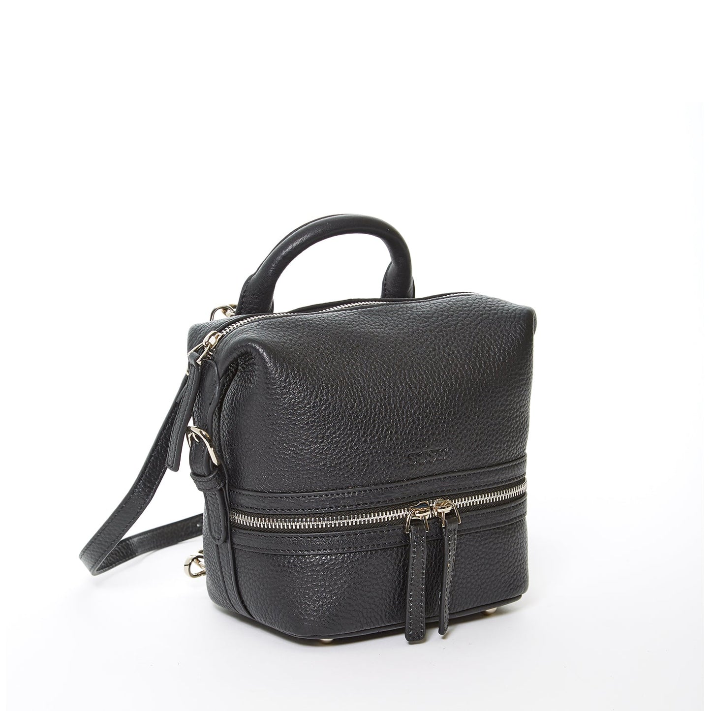 Ashley Black Mini Leather Backpack