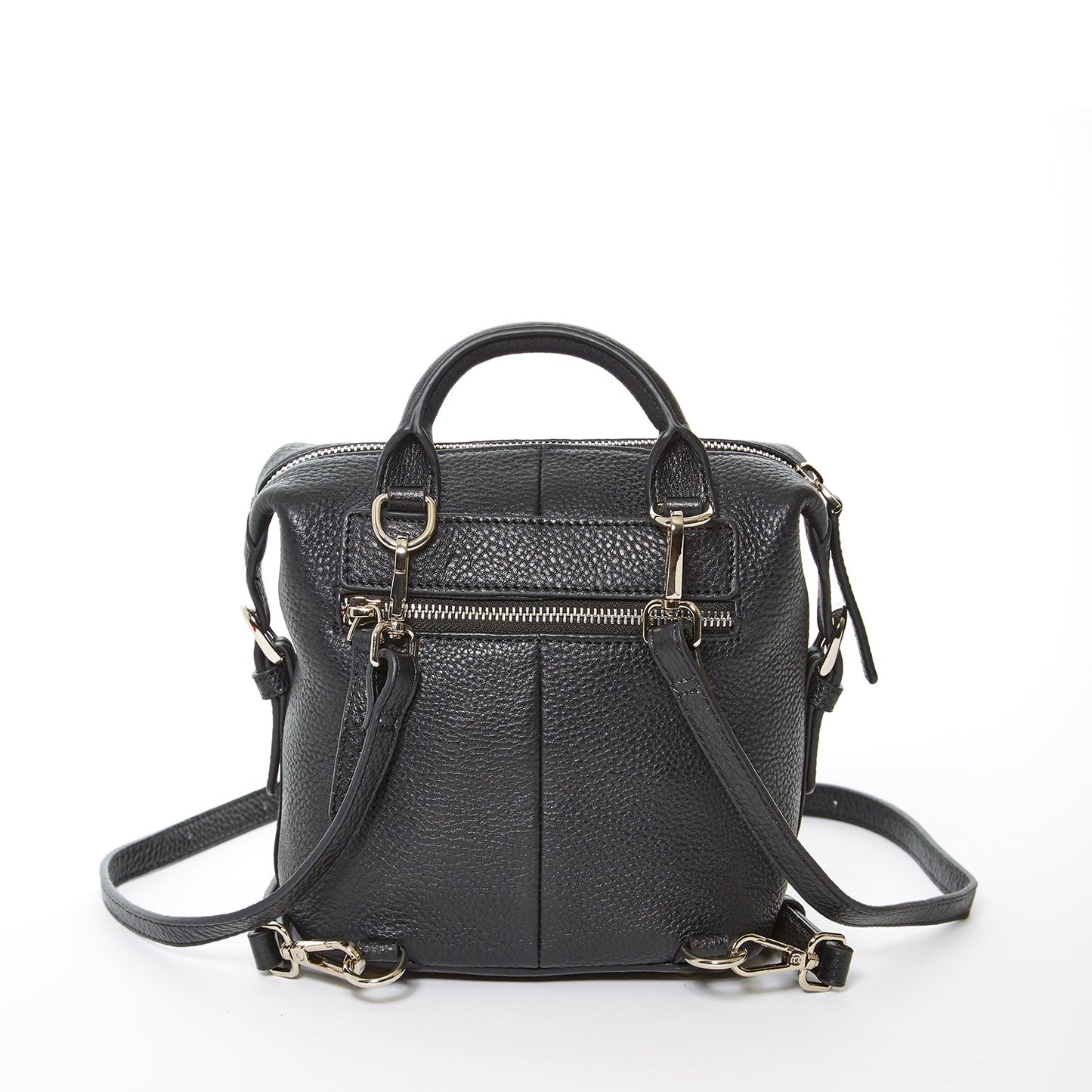 Ashley Black Mini Leather Backpack