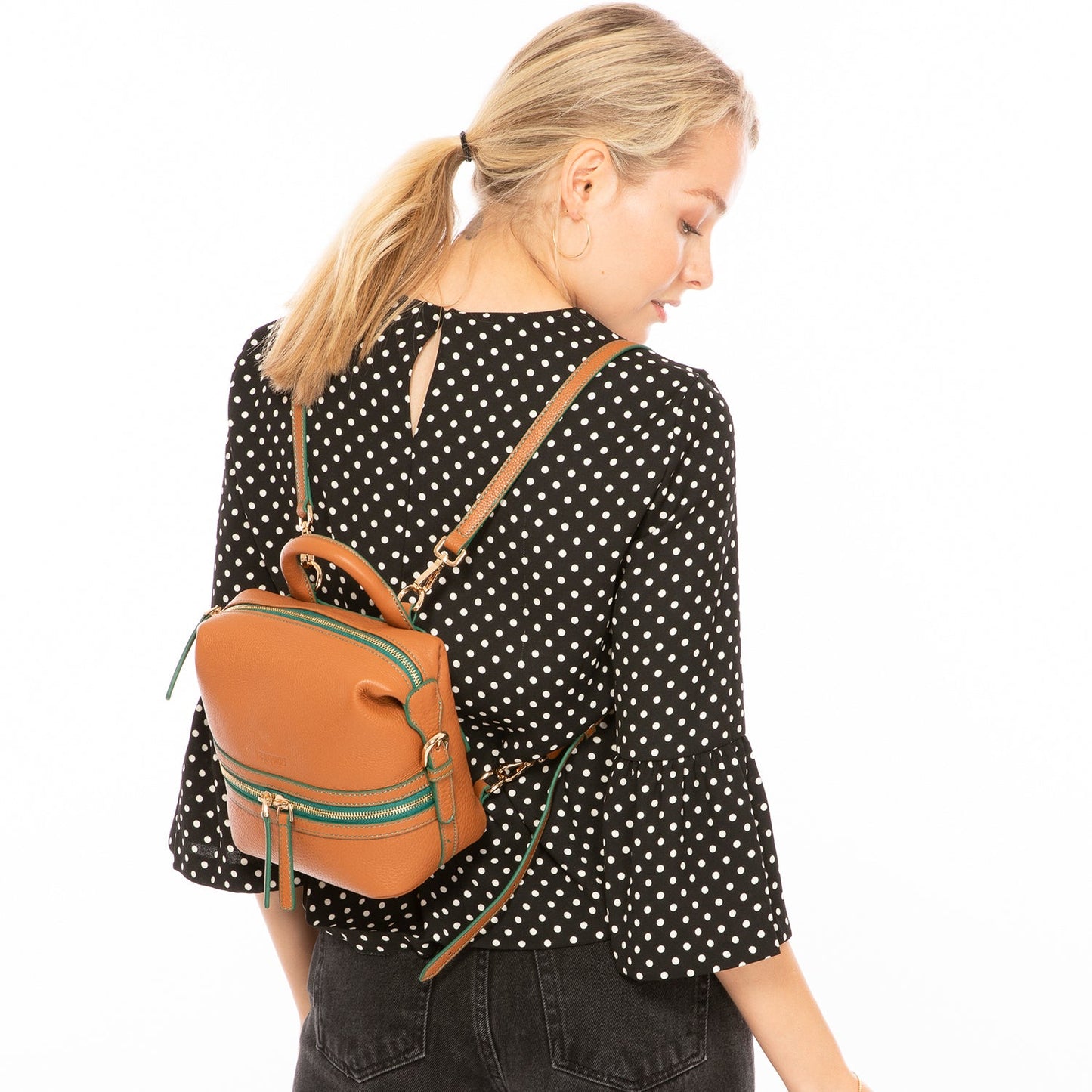 Ashley Brown Leather Backpack