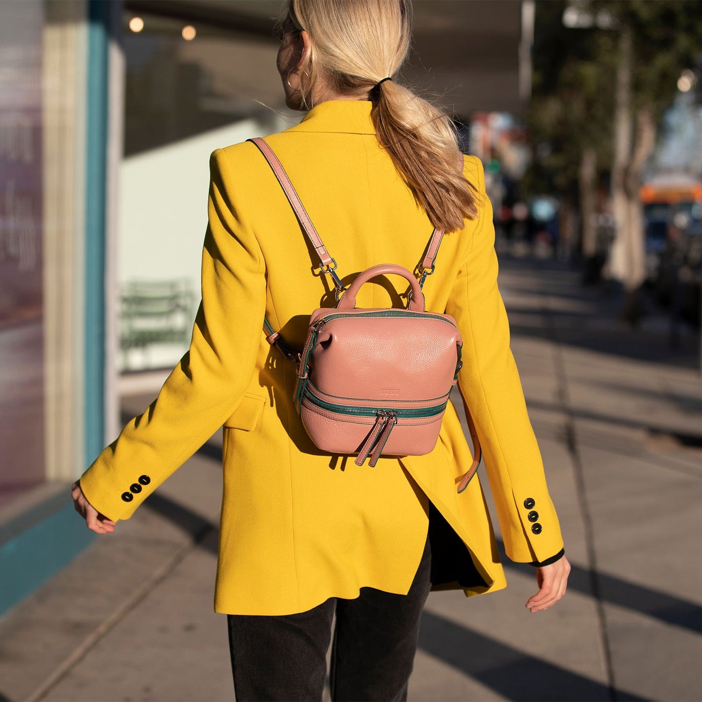 Ashley Pink Mini Leather Backpack