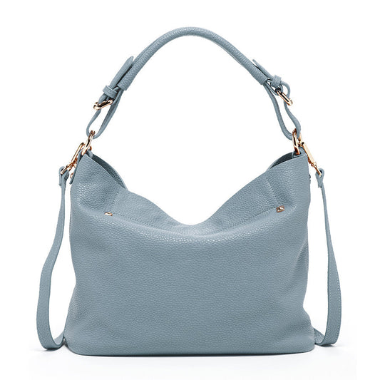 Lauren Faded Denim Blue Leather Hobo Bag
