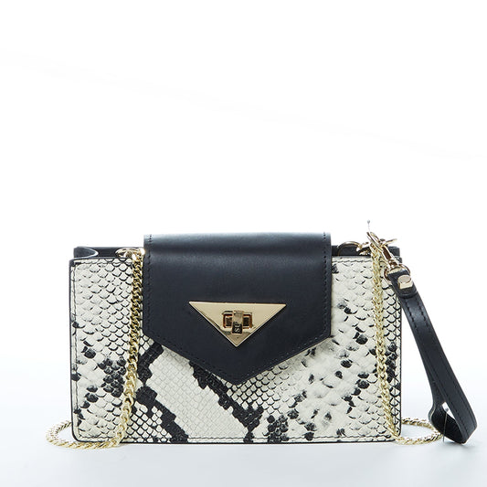 Mary Black Snakeskin Mini Purse