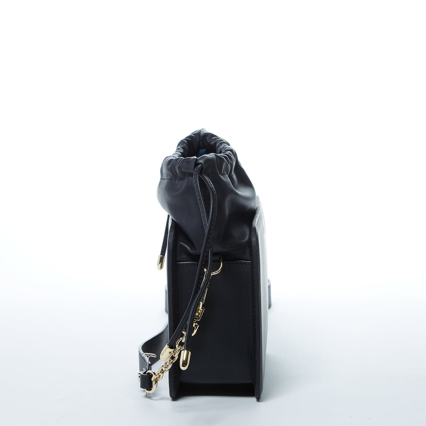 Patricia Black Leather Drawstring Purse