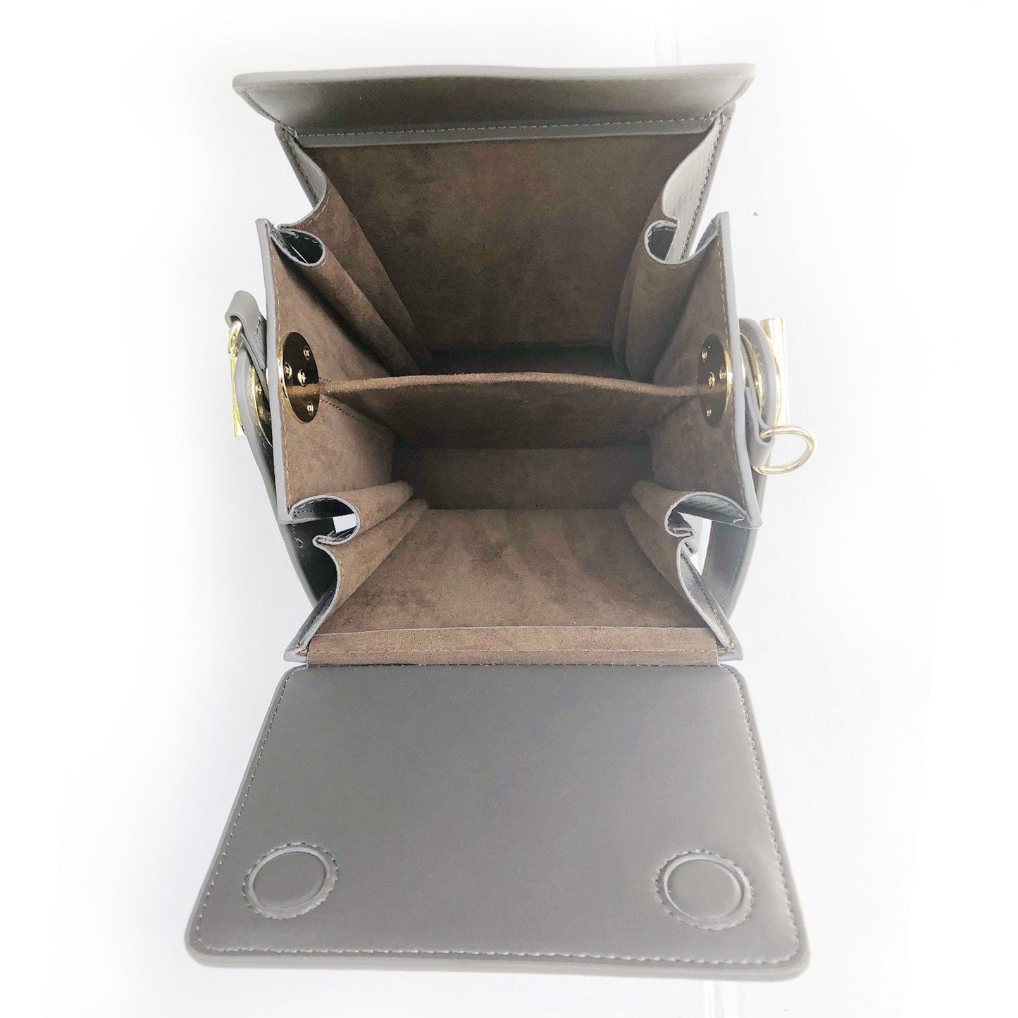Amber Gray Leather Bucket Bag